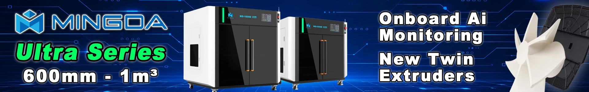 Mingda Large Format Industrial 3D Printers up to 1m³